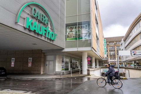Galeria Kaufhof department stores' in the city centre of Gelsenkirchen, on Bahnhofstraße, is