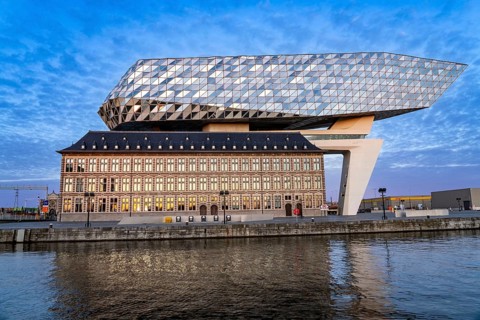 The Antwerp Port Authority building, Havenhuis, former fire brigade barracks in the harbour,