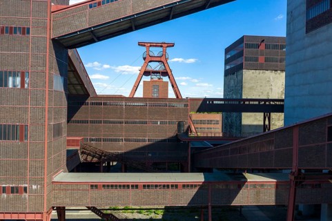 Zollverein Coal Mine Industrial Complex World Heritage Site, double headframe, shaft 12, Essen,