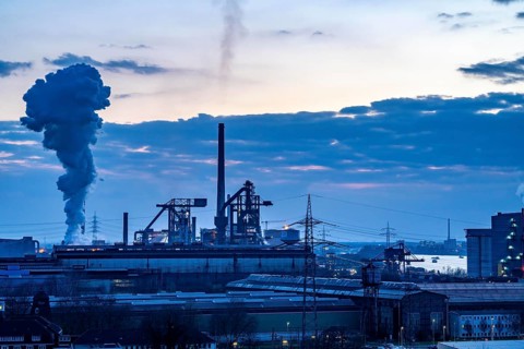 Hüttenwerke Krupp-Mannesmann, HKM in Duisburg-Hüttenheim, coking plant and 2 blast furnaces, North