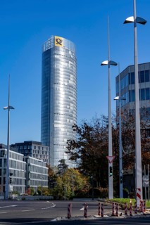 The Posttower, Deutsche Post Group headquarters, high-rise building in Bonn, Helmut-Schmidt-Platz,