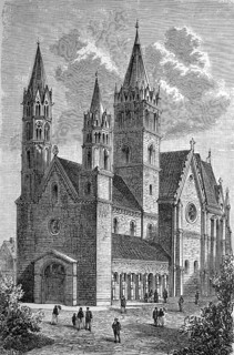 The Church of Our Dear Lady in Arnstadt, Thuringia, Germany, in 1870, Historical, digital