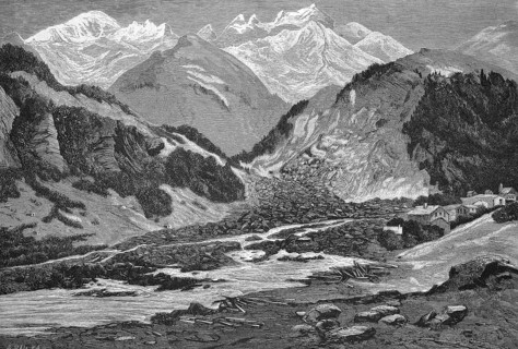 The scene of the great landslide of Elm, 11 September 1881, a catastrophe in Elm in the Swiss