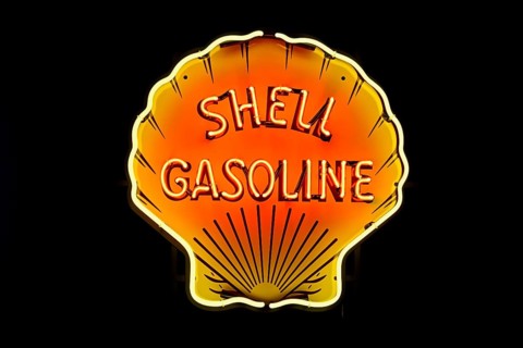 Shell Gasoline illuminated advertising