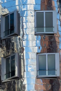 Gehry buildings, Media Harbour, Neuer Zollhof, Düsseldorf, North Rhine-Westphalia, Germany, Europe
