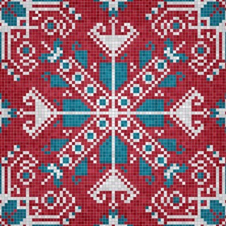 Mosaic tiles background, seamless vector pattern
