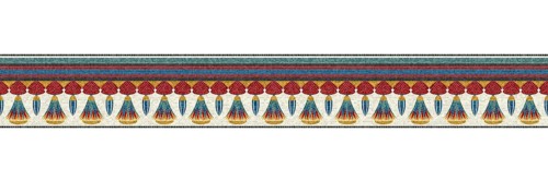 Horizontal border mosaic tiles, vector pattern
