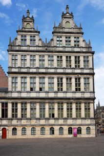 Historic town hall Stadhuis, side view, Ghent, Flanders, Belgium, Europe