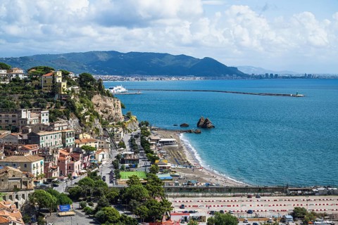 Port in Salerno from Vietri sul Mare, Amalfi Coast, Salerno, Campania, Italy, Europy, Europe