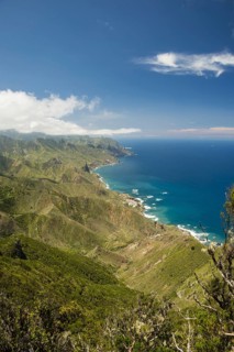 Panorama of Cabezo del Tejo, coast near Taganana, Anaga Mountains, Anaga, Tenerife, Northeast,