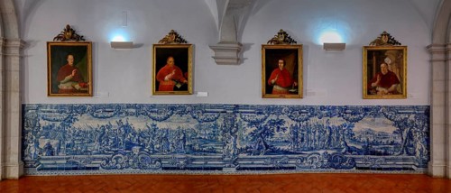 Church and Monastery of Sao Vicente de Fora, Panel of Azulejo tiles in the Cloister, Lisbon,