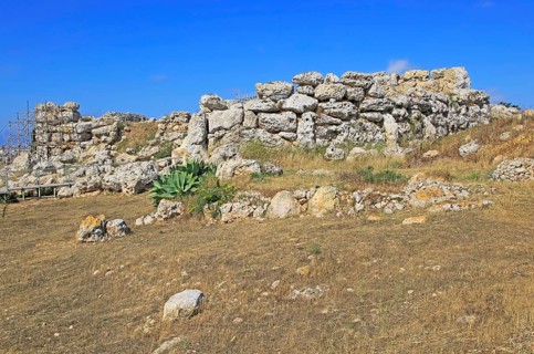 Ggantija neolithic megalithic 5500 years old prehistoric temple complex site Gozo, Malta, Europe