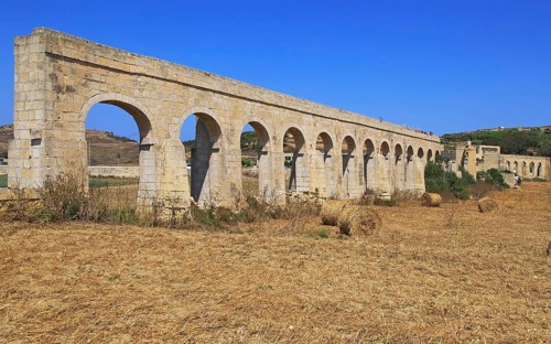 Aqueduct on the island of Gozo, Malta built between 1839 and 1843