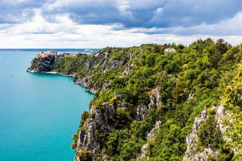 Rilke Trail with Duino Castle, hiking trail from Duino to Sistiana, Friuli, Italy, Duino, Friuli,