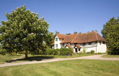 Half timbered old farmhouse, Newton, Suffolk, England, United Kingdom, Europe