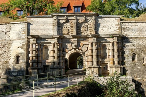 Gate, Prunktor in the fortress wall, fortress wall of the Wülzburg fortress, Renaissance