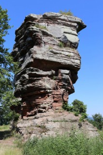 The ruins of Anebos Castle, medieval rock castle above Annweiler am Trifels, Rhineland-Palatinate