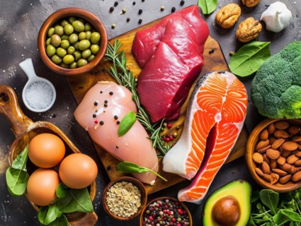 Concept of keto diet for weight loss dieting and improving health, AI generated