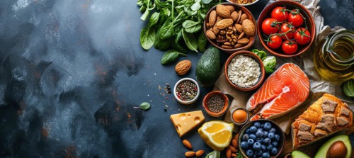 Concept of keto diet for weight loss dieting and improving health, AI generated