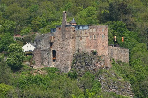 Oberstein Castle and medieval fortress, Idar-Oberstein, Hunsrück, Rhineland-Palatinate, Germany,