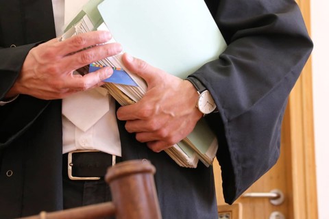 Close-up of a judge's gavel as a symbolic image for a court judgement