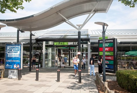 M25 motorway services at Welcome Break Service Station, South Mimms, Potters Bar, Hertfordshire,