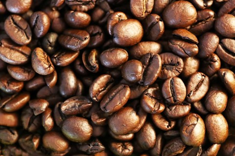 Close up view coffee beans
