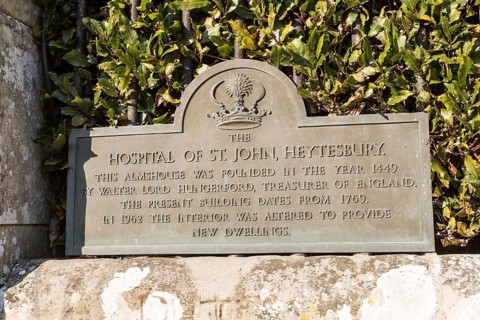Almshouses of The Hospital of Saint John, Heytesbury, Wiltshire, England, UK present building dates