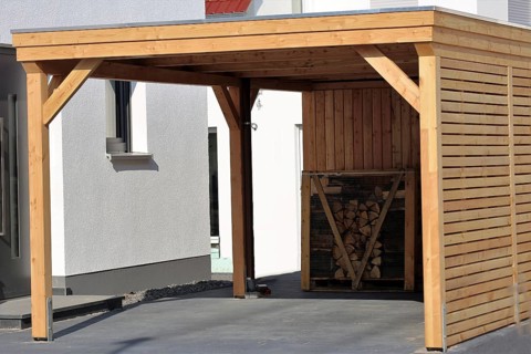 Modern and high-quality wooden carport