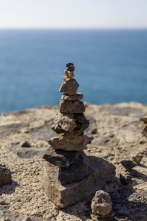 Cairns, Caleta Negra, west coast, Fuerteventura, Canary Island, Spain, Europe
