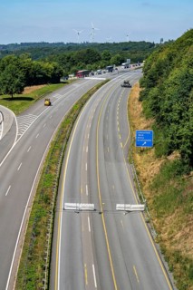 A45 motorway, traffic coming from the north is diverted in front of the Lüdenscheid-Nord junction,