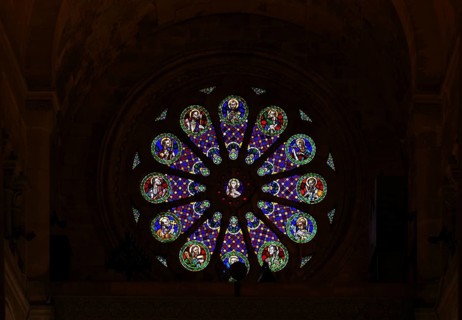 Interior view, rose window, rose window, cathedral of Lisbon, Sé Patriarcal de Lisboa or Igreja de