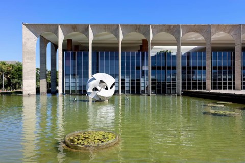 Foreign Ministry building, Itamaraty Palace or Palace of the Arches, designed by Oscar Niemeyer,