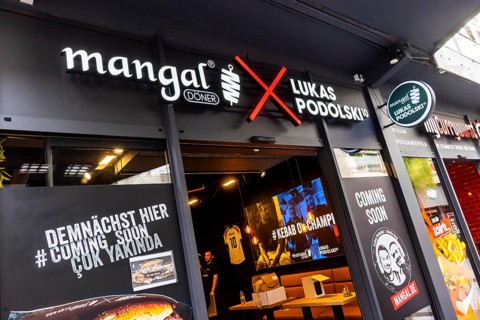 Coming soon here: Lukas Podolski opens his kebab snack bar Mangal in Stuttgart. Stuttgart,
