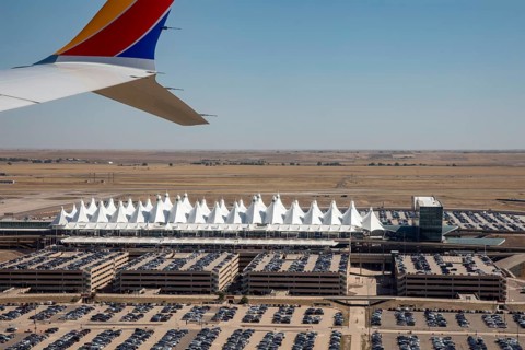 Denver, Colorado, Denver International Airport (DEN), photographed from a landing Southwest