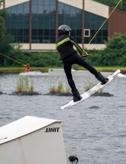 Sportpark Wedau, waterski Wedau, waterski and wakeboard facility in the sports park, Duisburg,