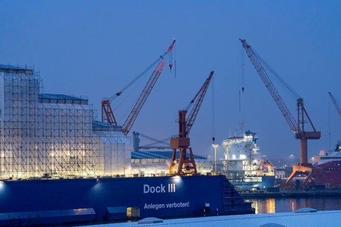 Lloyd Werft Bremerhaven in the overseas harbour of Bremerhaven, Lower Saxony, Germany, Europe