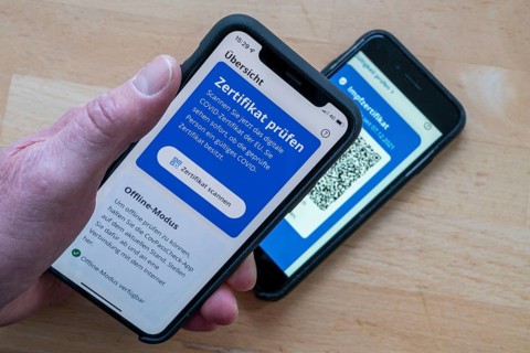 CovPassCheck app, for checking the digital vaccination certificate, on a smartphone, vaccinations