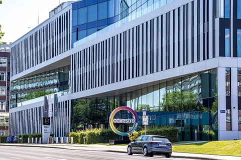Corporate headquarters of Covestro AG in Leverkusen, at the Chempark, North Rhine-Westphalia,