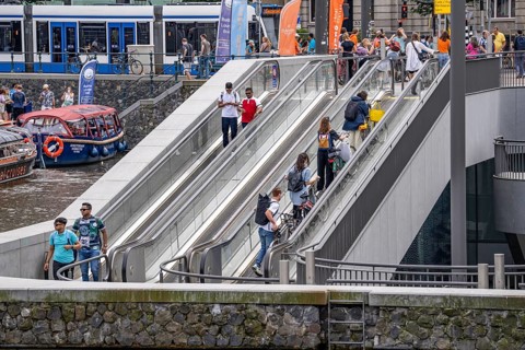 New bicycle car park at Amsterdam Central Station, Stationsplein, space for around 7000 bicycles,