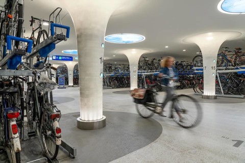 New bicycle car park at Amsterdam Central station, Stationsplein, space for around 7000 bicycles,