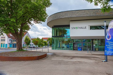 Town hall in Bad Neustadt an der Saale in Bavaria, Germany, Europe