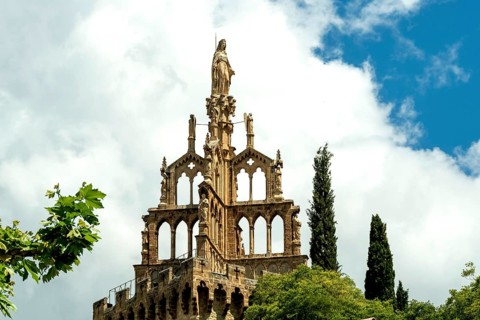 Nyons located in the Baronnies. The Randonne tower converted into a chapel in 1862, Alpes de Haute