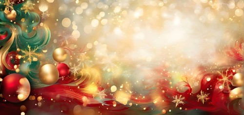 Abstract wallpaper illustration of Christmas symbols for gift cards, swirling shapes and lines, in