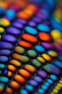 Nano material inspired by gecko feet with intricate patterns and vibrant colors representing
