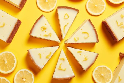 Top view of lemon cheesecake. KI generiert, generiert AI generated