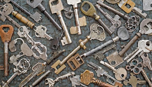 Symbol, many different front door keys, key, AI-generated, AI-generated, AI generated