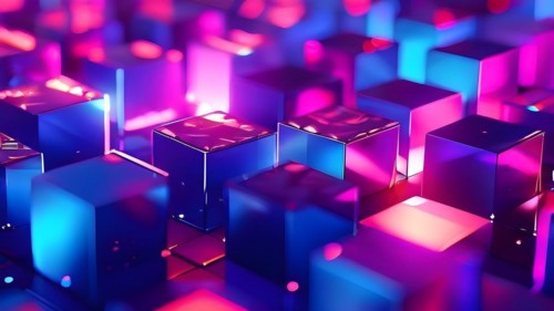 Vibrant colored squares on flat background low poly isometric style, AI generated, animation