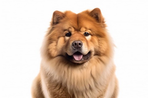 Portrait of Chow Chow dog on white background. KI generiert, generiert AI generated
