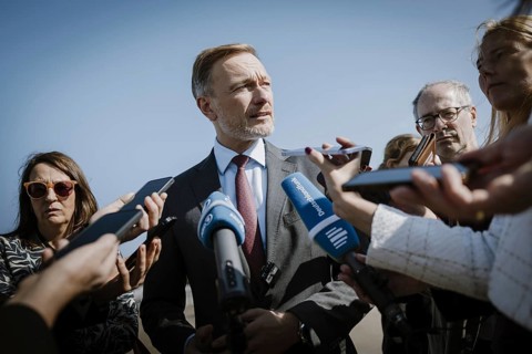 Christian Lindner (FDP), Federal Minister of Finance, photographed during a press statement in